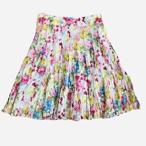 Apanage Silk & Cotton Floral Skirt Size 14 Lined Cottagecore A-Line